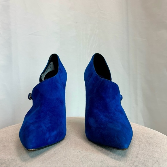 ZARA Blue High Heel Suede Leather Pointed Toe Bootie Pumps EUR 37 - Picture 9 of 14